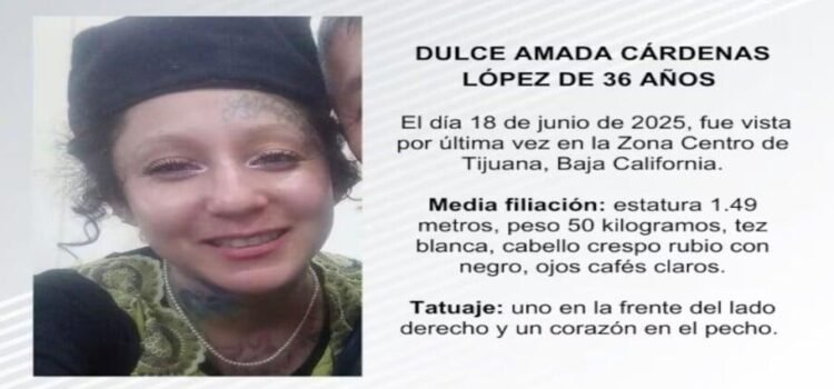 Reportan como desparecida a Dulce Amada Cárdenas López de 36 años