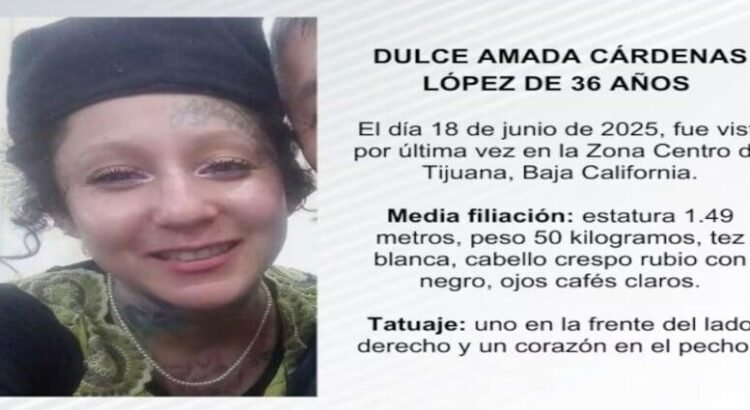Reportan como desparecida a Dulce Amada Cárdenas López de 36 años